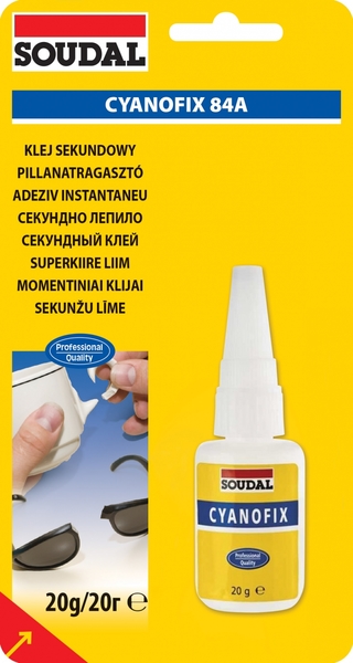 Секундный клей Soudal Cyanofix 84A, 20 г