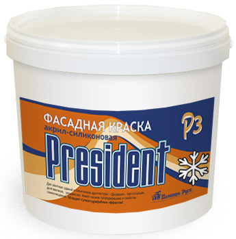 Акрил-силиконовая нанокраска для фасадов «PRESIDENT» P3 зимняя, 15 кг